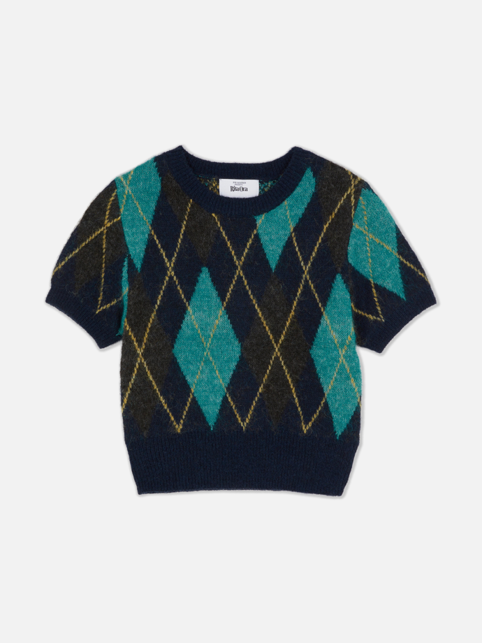 Svetr se vzorem argyle a krátkými rukávy, Primark, 415 Kč