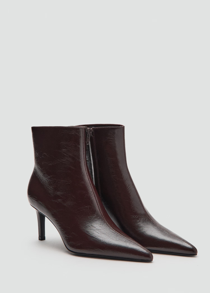 Kotníčkové boty na podpatku do špičky, Mango, 1 299 Kč