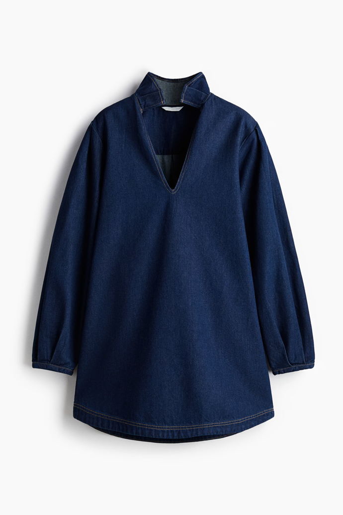 Džínové šaty s límečkem, H&M, 859 Kč