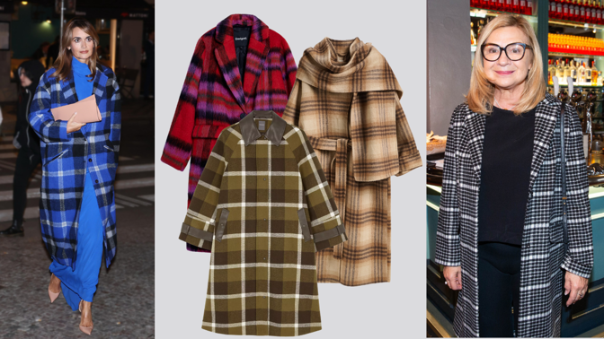 Hřejivé kostkované kabáty podle slavných žen: Tlumená klasika Jany Paulové nebo barevný akcent Daniely Brzobohaté