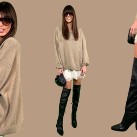 Outfit číslo jedna můžete vytvořit se saténovými šaty s krajkovým lemováním, nebo s šortkami ze saténu, které nyní najdete v obchodech také s krajkovým lemováním. V tomto outfitu můžete ukázat své nohy, ale určitě zvolte vyšší kozačky na podpatku.