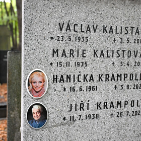 Na hrob herce, jeho manželky a jejích rodičů nově přibyla jeho fotografie.