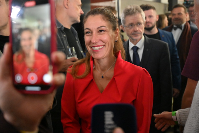 Eva Decroix rozdávala úsměvy. 