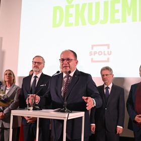 Marek Výborný na tiskovce.