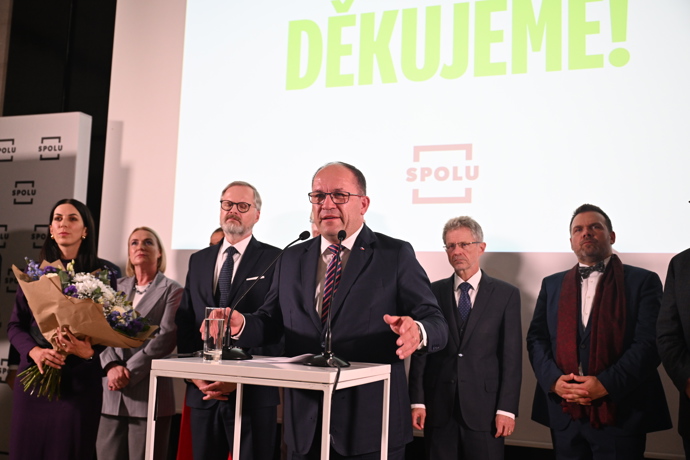 Marek Výborný na tiskovce.