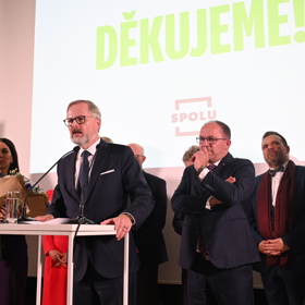Tisková konference koalice SPOLU.