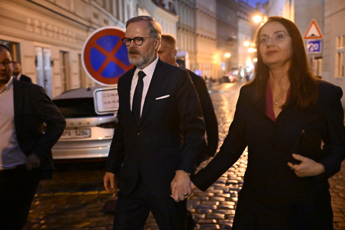Petr Fiala s manželkou Janou.
