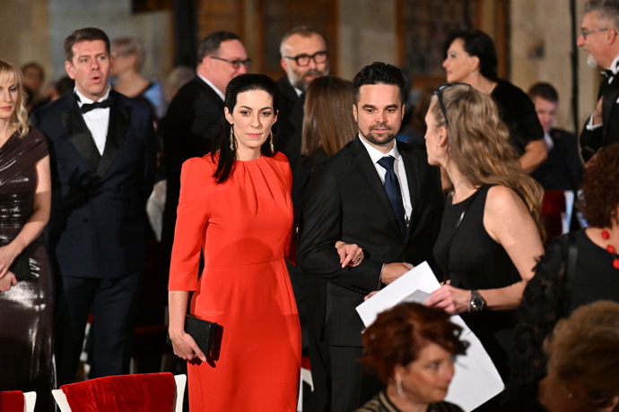 Markéta Pekarová Adamová během udílení státních vyznamenání.