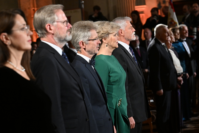 Eva Pavlová s Petrem Pavlem během státního svátku.