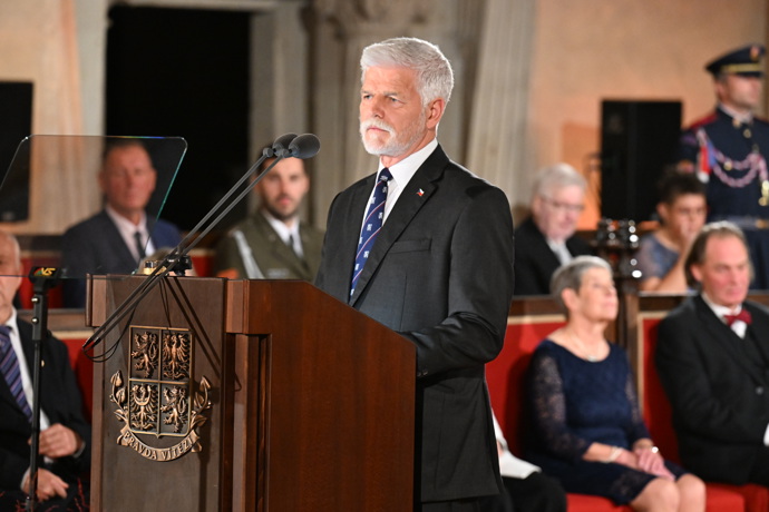 Petr Pavel měl proslov, který sklidil dlouhý potlesk.