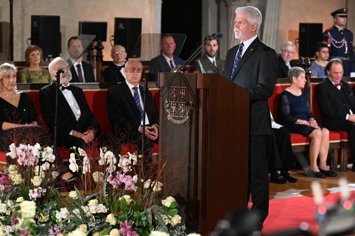 Petr Pavel při předávání státních vyznamenání na Pražském hradě. 