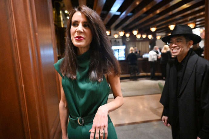 Monika Timková na premiéře.