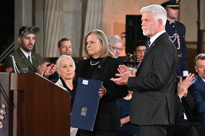 Markéta Pávová byla viditelně dojatá během ceremoniálu.
