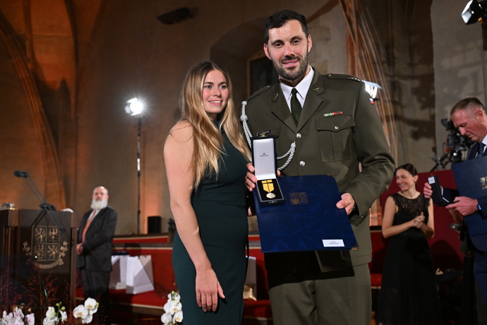 Předávání státních vyznamenání na Pražském hradě.