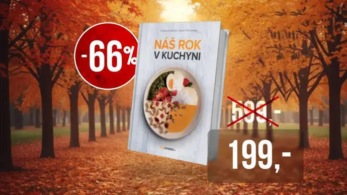 Knížku náš rok v kuchyni, která nabízí recepty pro každé roční období, pořídíte díky slevě za 199 korun.