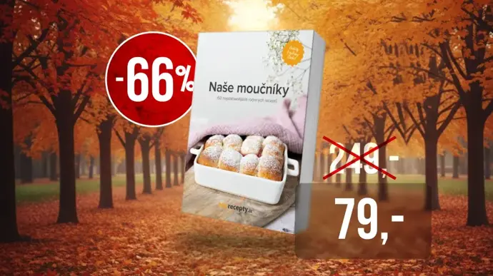 Úspěšný titul Naše moučníky je určený všem milovníkům sladkého. Nyní stojí ve slevě pouhých 79 korun.