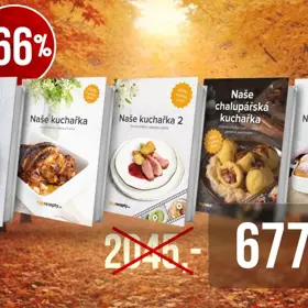 Zajímavý je také balíček kuchařek z edice Toprecepty.cz. Obsahuje tituly Náš rok v kuchyni, Naše kuchařka 1 a 2, Naše chalupářská kuchařka a Naše moučníky. Tuto pětici knížek si můžete koupit za 677 korun.