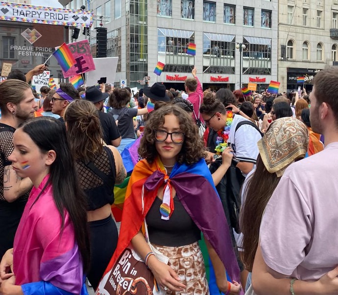 Julie Smejkalová na Prague Pride.