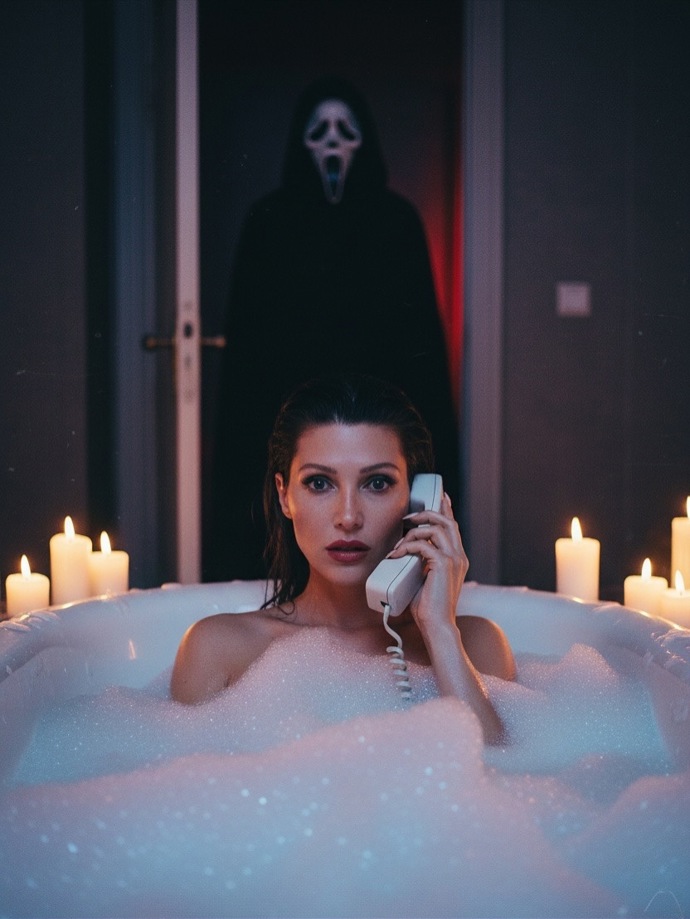 Tereza Kerndlová vytvořila díky AI tematické halloween fotky.