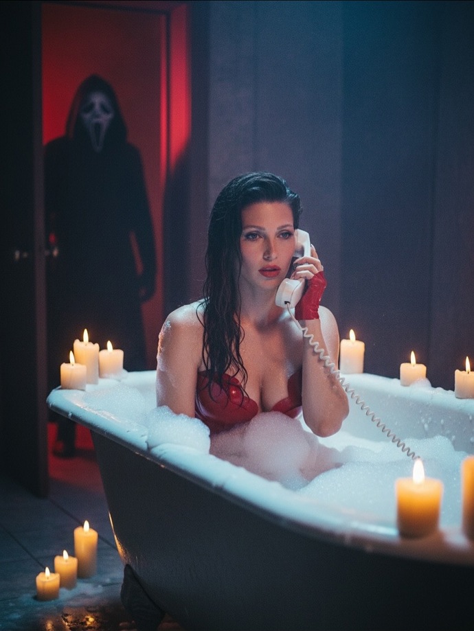 Tereza Kerndlová vytvořila díky AI tematické halloween fotky.