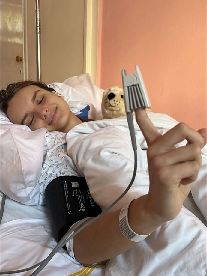 Kristína Víglaská v nemocnici.