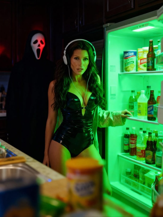 Tereza Kerndlová vytvořila díky AI tematické halloween fotky.