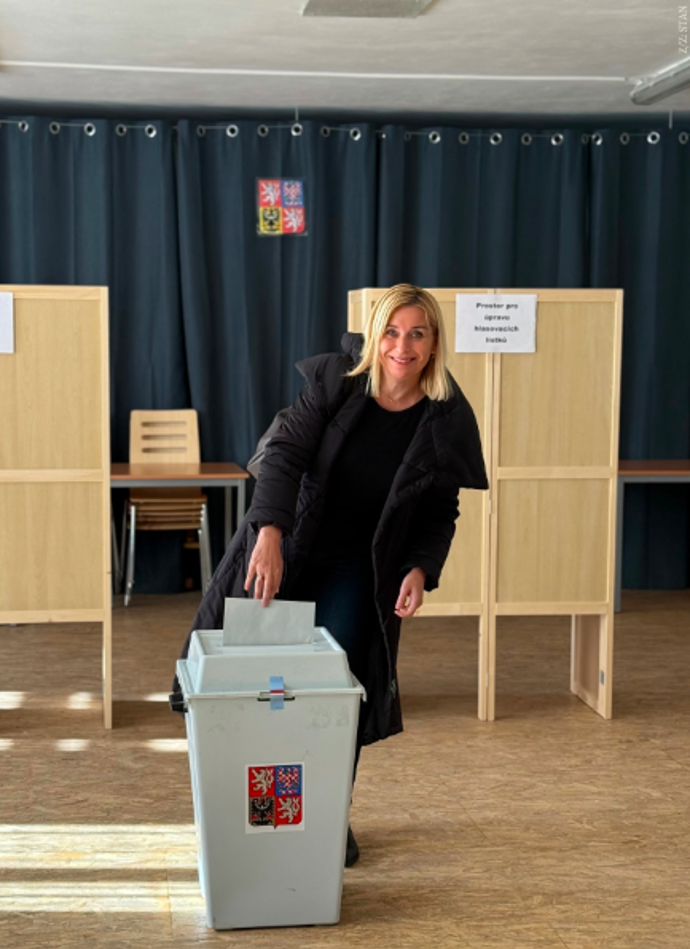Danuše Nerudová volila v Kuřimi.