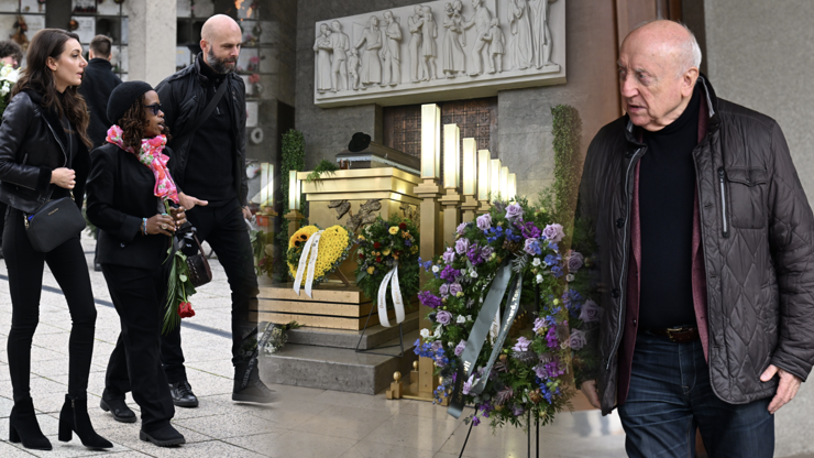 Zdrcený Felix Slováček, Tonya Graves skrývala slzy za brýlemi: Pohřeb Jana Šatry plný hudebních legend 
