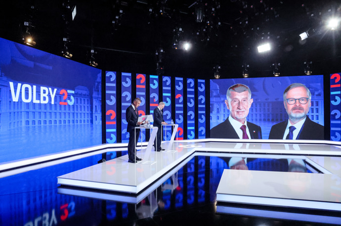 Petr Fiala a Andrej Babiš se střetli v debatě.