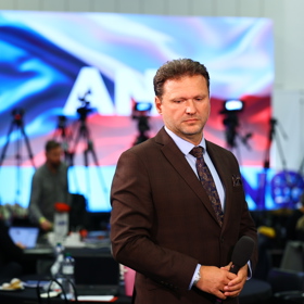 Radek Vondráček dorazil do štábu hnutí ANO.