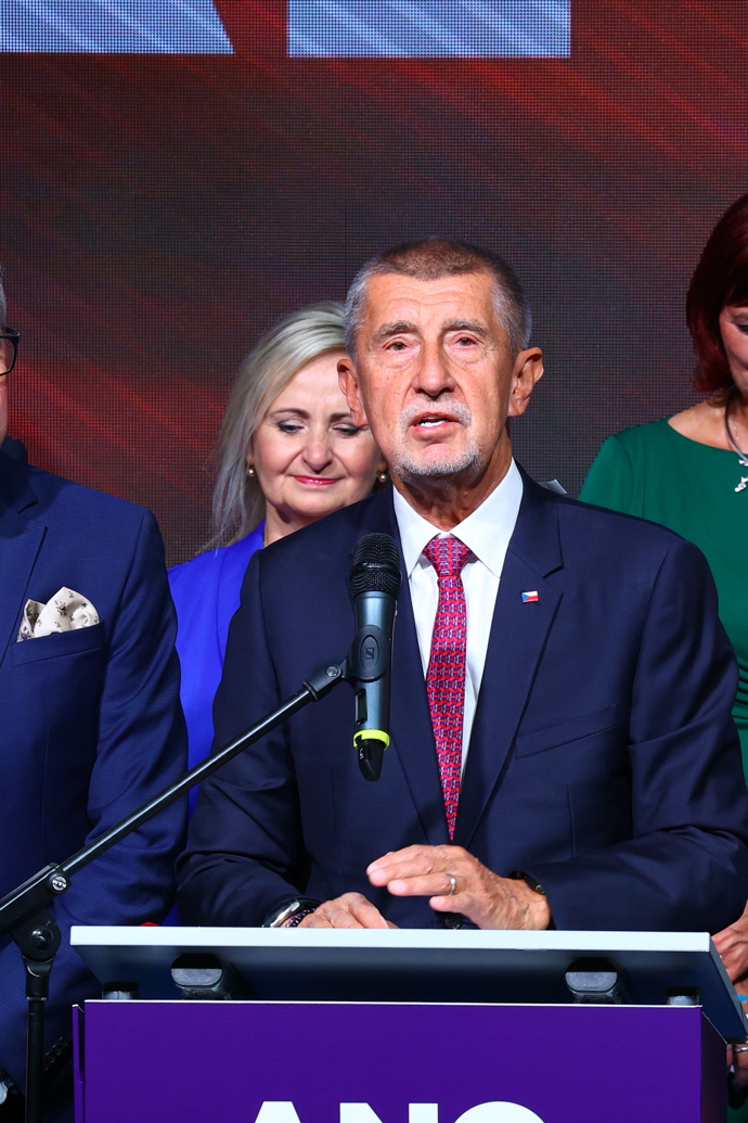 Andrej Babiš během tiskovky.