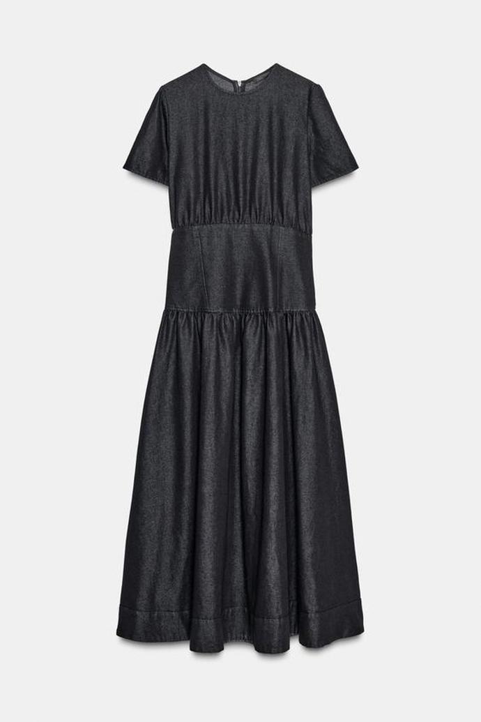 Džínové midi šaty, Zara, 1799 Kč