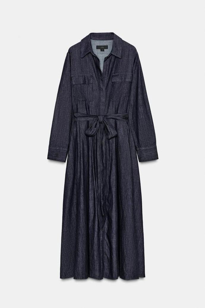 Džínové šaty s páskem, Zara, 1799 Kč