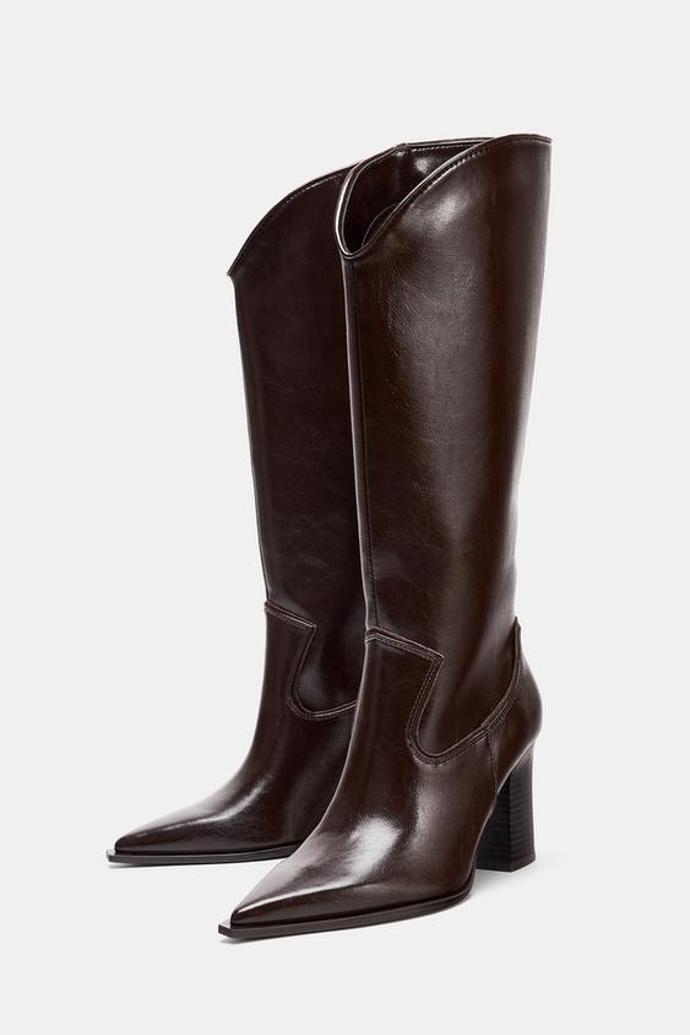 Kovbojské boty s asymetrickým vrškem, Zara, 1799 Kč