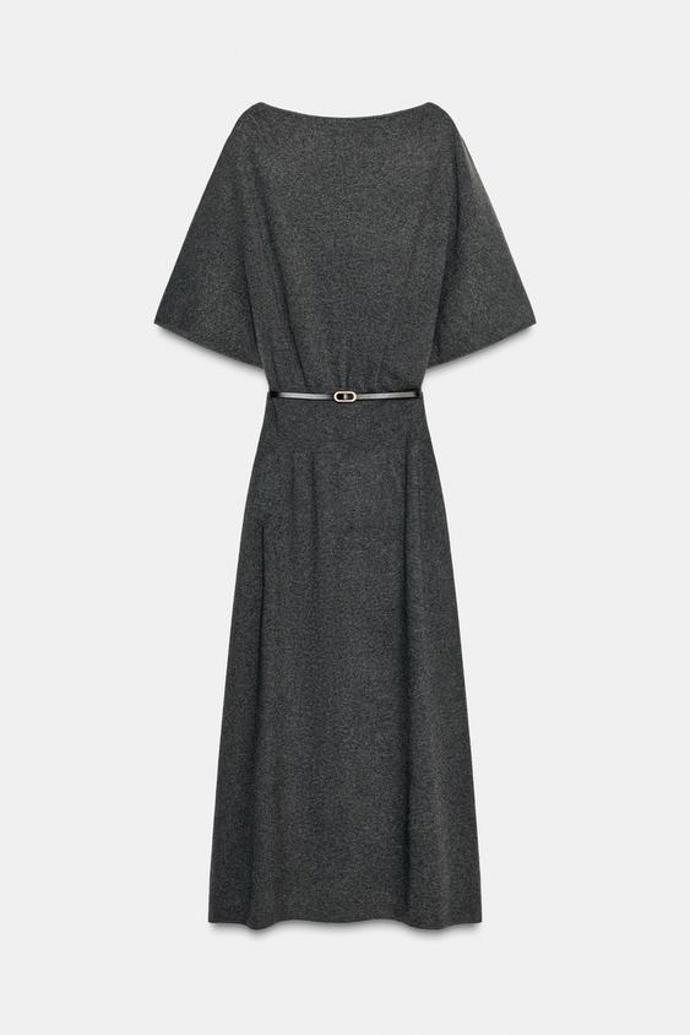Midi úpletové šaty s páskem, Zara, 1199 Kč