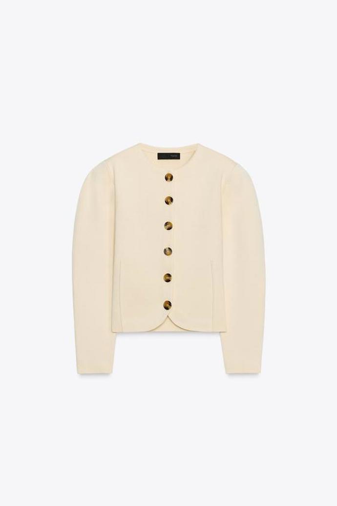 Úpletový vypasovaný kardigan s knoflíky, Zara, 849 Kč
