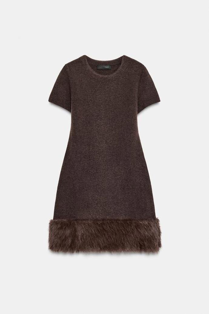 Úpletové šaty s kombinovanou látkou, Zara, 849 Kč