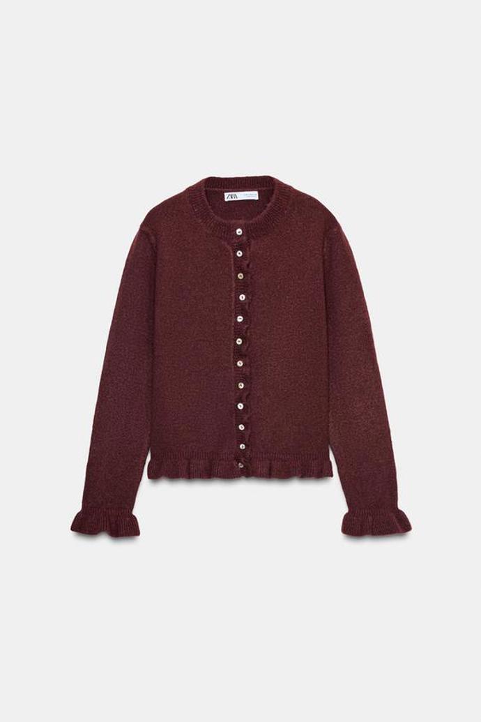 Úpletový kardigan s volánem, Zara,
799 Kč