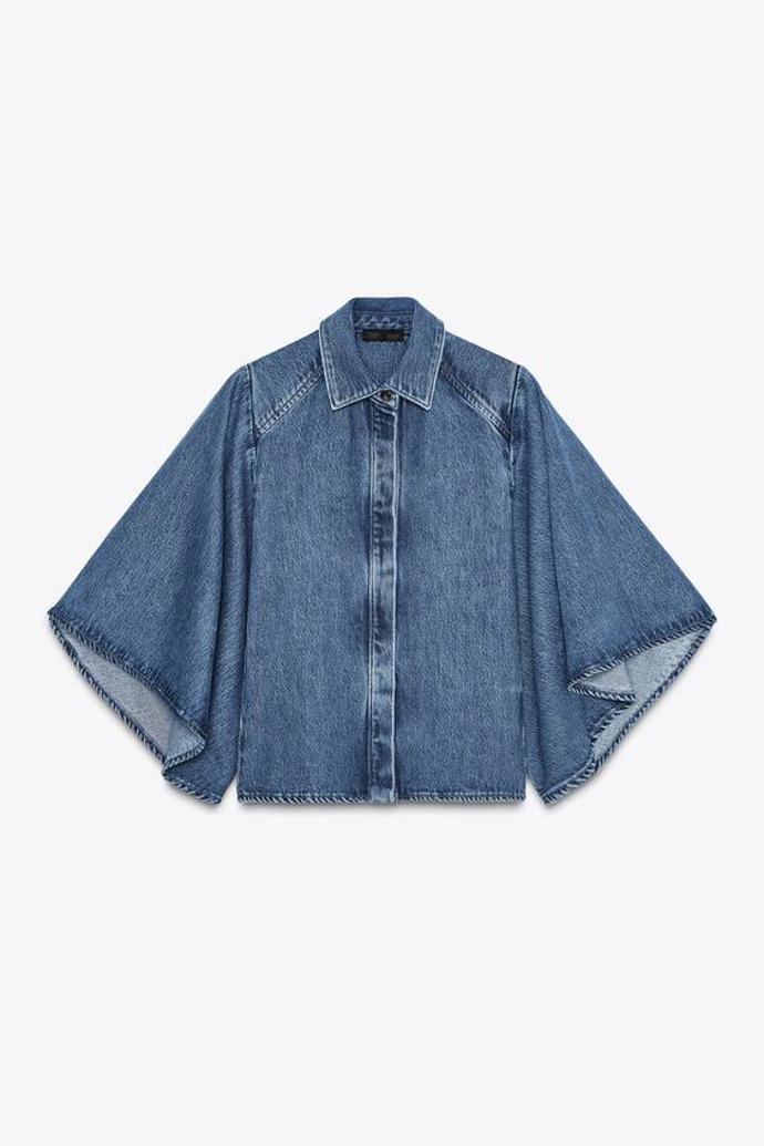 Džínová košile ve stylu kimona, Zara, 1199 Kč