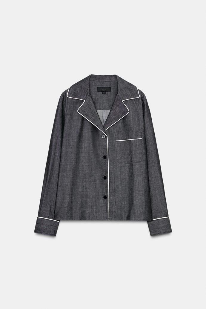 Džínová košile s lemováním, Zara, 1299 Kč