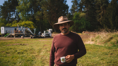 FOTO: Vojta Kotek na své farmě.