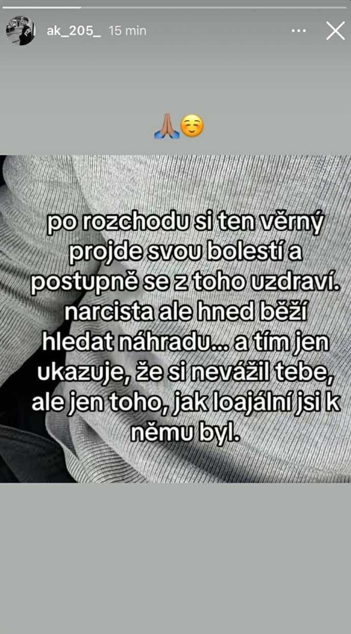 Alice Kolarčíková sdílela na svém Instagramu tajemné náznaky.