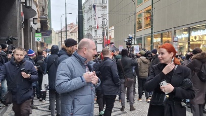 FOTO: Aneta Zicklerová a Andrej Babiš na Národní třídě.