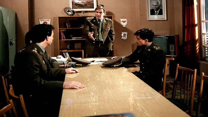 Natáčelo se v Prachaticích a na Kladně. Na snímku Jiří Štěpnička a František Kreuzmann