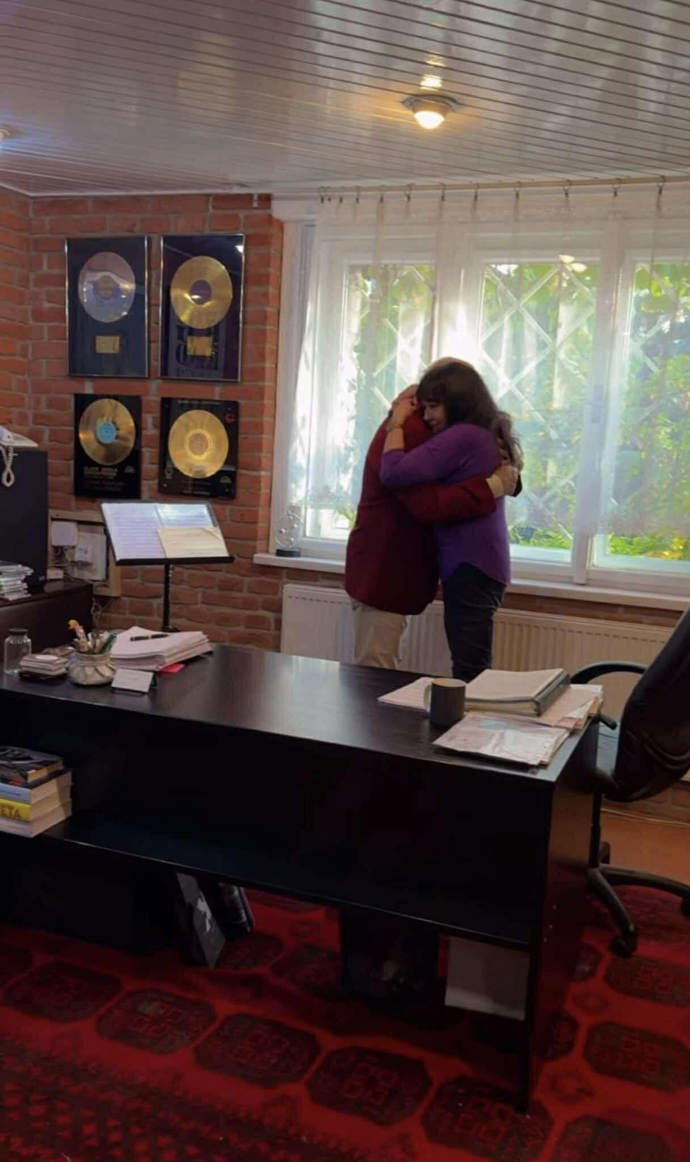 Felix Slováček a Dagmar Patrasová během natáčení. 