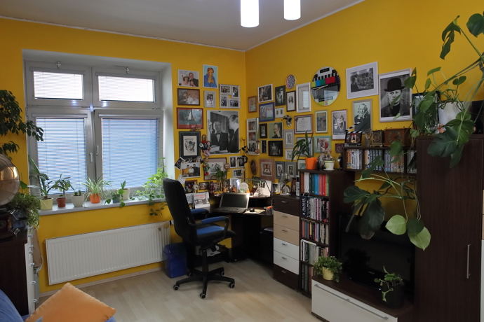 Pracovní kout ve studentském pokoji Aleše Cibulky