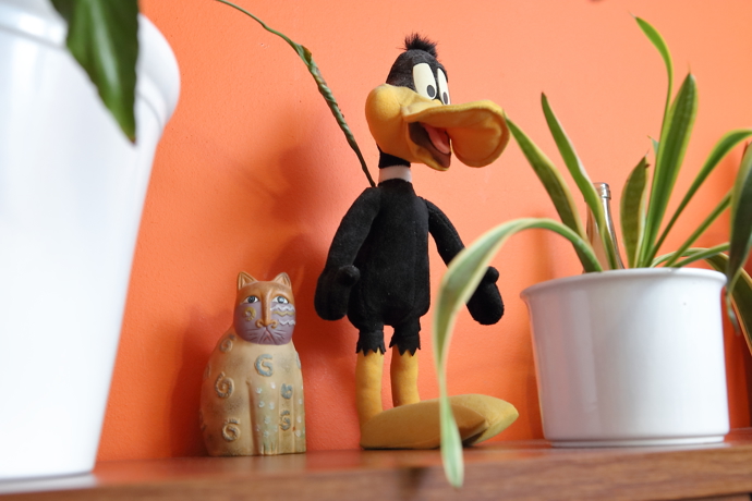 Kačer je velká cennost. Byl zakoupen v roce 1995 v obchodě se suvenýry v legendárních Dvojčatech v New Yorku.