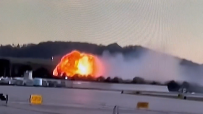 FOTO: Záběr okamžiku letecké nehody.