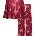 Bordó pyžamo s mašlemi, F&F, 899 Kč