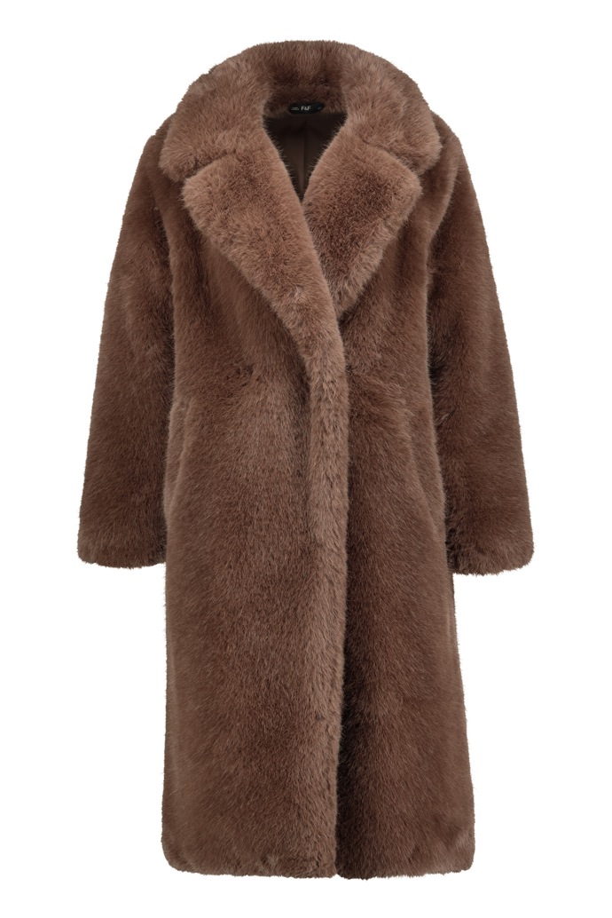 Hnědý maxi kožich, F&F, 1899 Kč